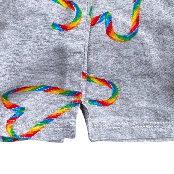 PINK Victoria's Secret Rainbow Candy Cane Heart Sleep Short Festive Loungewear-M - Picture 6 of 12